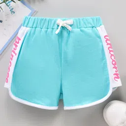 Babyhug Knit Shorts Placement Print- Blue-image-15