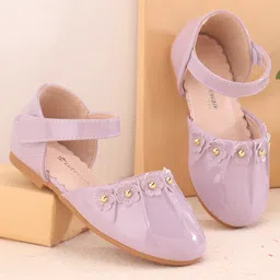 Cute Walk by Babyhug Ballerina with Velcro Closure &  Floral Applique - Purple-picture-37