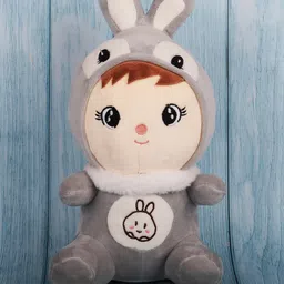 Dukiekooky Cute & Adorable Grey Bunny Soft/Plush Toy for Kids, Height - 30 cm-image-10