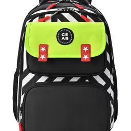 Gear Play Block Backpack 17"/31L Medium Water Resistant School Bag/Casual Backpack/Daypack/Travel Backpack/Kids Bag for Boys/Girls (Green-Black)-picture-10