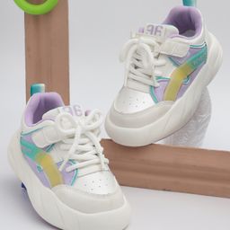 TRUFFLE COLLECTION Colour Blocked Lace Ups Sneakers - Purple & White-picture-4