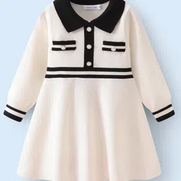 Mark & Mia Full Sleeves Solid Woollen Dress - White-picture-22
