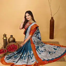 V3 FASHION STUDIO Ethnic Motifs Zari Art Silk Saree image 3