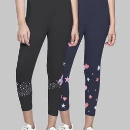 ZUNIORS SSC Girls Pack Of 2 Multi Regular Fit Mid-Rise Cotton Slip-On Capris-picture-24