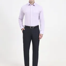 JADE BLUE Men Textured Spread Collar Cotton Formal Regular Fit Shirt image 3