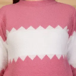 Moda Rapido Women Colourblocked Woollen Pullover with Fuzzy Detail image 5