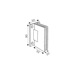 OZONE Wall to Glass Hinge Stainless Steel Phantom Grey Finish, OSSH-11-ED STD PHANTOM GREY image 2