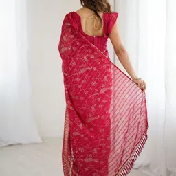 SYMVI Ethnic Motifs Printed Gotta Patti Embellished Saree image 3