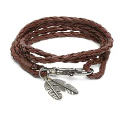 OOMPH Men Brown Leather Multistrand Bracelet-picture-19