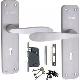 Atom Stainless Steel Silver Door Handle Lock Set, 805K.Y-S.S.8-picture-19