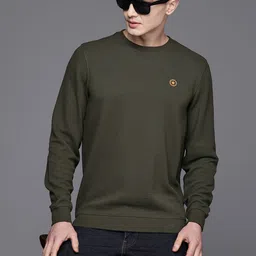 Louis Philippe Textured Round Neck Sweatshirt-image-0