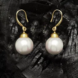 Clara Gold-Toned & Off-White Classic Drop Earrings-picture-41