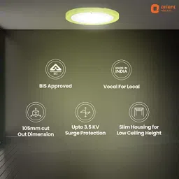 Orient 6 W Rainbow Dual Colour Round Recess Panel Light White & Green (Pack of 4) image 4