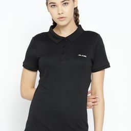 Alcis Women Black Solid Polo Collar T-shirt-picture-47