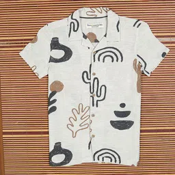 The Lion and The Fish Boys Relaxed Opaque Printed Casual Shirt image 3