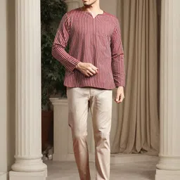 Anouk Woven Design High-Low Kurta-image-22