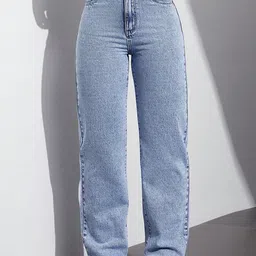 Crazeis Women Comfort Relaxed Fit High-Rise Light Fade Acid Wash Jeans-picture-32