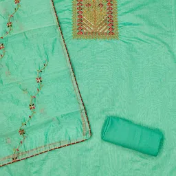 LeeliPeeri Designer Embroidered Unstitched Dress Material image 4