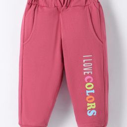 Zero Knit Full Length Fleece Pant with Text Print - Rose Gold-picture-45