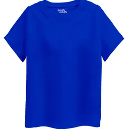 Guugly Wuugly Pure Cotton Half Sleeves Solid Skin Friendly Tee - Blue-picture-24