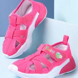 Cute Walk by Babyhug Velcro Closure Sandals with Baby Print - Fuchsia-picture-34