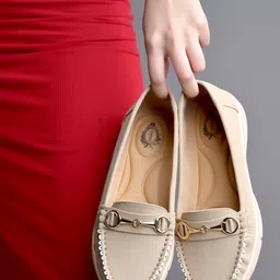 Shoetopia Metal Applique Detailed Loafers - Cream-image-63