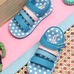 TOMSY CHOICE Polka Dots Printed Velcro Closure Sandals - Blue-picture-10
