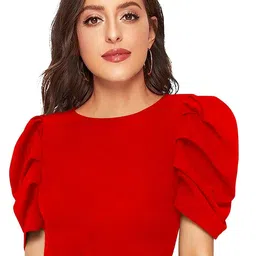 ILLI LONDON Women Geometric Printed Puff Sleeve A-Line Dress image 4