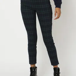 GAP Checked Skinny-Fit Mid-Rise Trousers-picture-24
