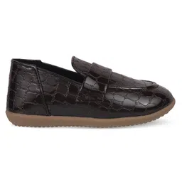 SHOES FOR JUNIORS Self Designed Loafers - Brown image 4