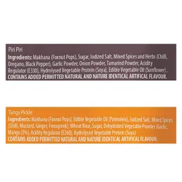 Teos Nutri Pops Roasted Makhana Snacks Piri Piri And Tangy Pickle Pack Of 4 - 70 g Each image 4