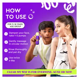 YPlayZ Clear My Way Acne Face Wash for Kids, Tweens & Teens, , 50 ml image 4