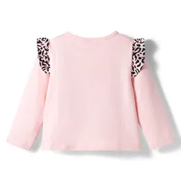 Mark & Mia Terry Knit Full Sleeves Cut & Sew Winter Wear Sweatshirt & Lounge Pant Set with Text Print & Frill Detailing - Pink image 3