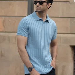 Powerlook SS25 Self Design Polo Collar T-Shirt-picture-57