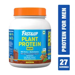 Fast&Up Plant Protein for Man– Vegan Protein Drink for Man -Gluten Free- Enhance strength- Chocolate Flavor - Added Metabolic and performance Boosters-Added Digestive enzyme-27 servings-image-24