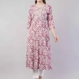 JIDI FASHION Women Printed Sequinned Anarkali Kurta-image-36