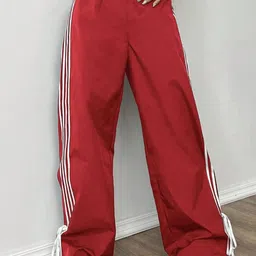 DIMPY GARMENTS Women Striped Relaxed Straight Leg High-Rise Cargos Trousers-image-29