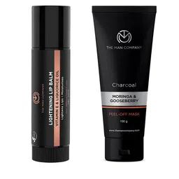 THE MAN COMPANY Set of Moringa & Gooseberry Charcoal Peel Off Mask & Lightening Lip Balm-picture-14