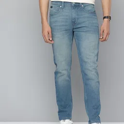 Flying Machine Men Slash Slim Tapered Fit Mid-Rise Light Fade Stretchable Jeans-picture-1