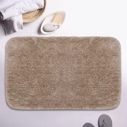BIANCA Khaki-Coloured Solid Anti-Skid Bath Rugs-picture-15