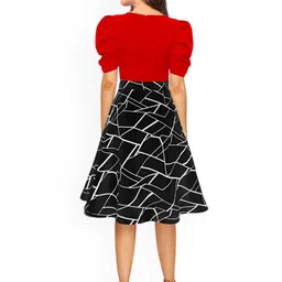 ILLI LONDON Women Geometric Printed Puff Sleeve A-Line Dress image 3