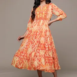 aarke Ritu Kumar Print Chiffon A-Line Midi Dress-picture-41