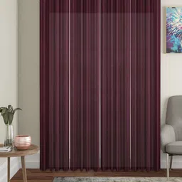 HOSTA HOMES Purple Set of 4 Striped Door Curtain-image-63