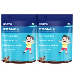 Gritzo Supermilk Daily Nutrition (2-6Y) Protein Powder Pack Of 2 - Double Chocolate image 1