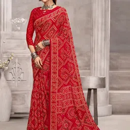 DIVASTRI Bandhani Poly Chiffon Bandhani Saree-image-80