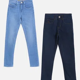 Tales & Stories Pack Of 2 Solid Jeans - Blue Dark Blue-image-99