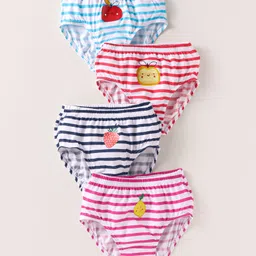 Bodycare Cotton Knit Panties with Stripes Pack Of 4 - Blue Black & Pink-picture-17