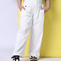 BaawRi Cotton Jersey Solid Pleated Flap Pant - Off White-picture-21