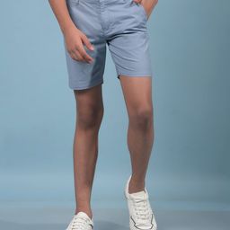 CRIMSOUNE CLUB Cotton Solid Shorts - Blue-picture-47