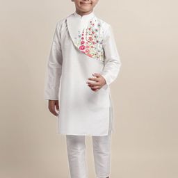 DEVOILER Boys Floral Printed Straight Kurta-picture-11